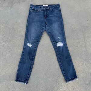 Levi's 311 Shaping Skinny Jeans Women 28 Distressed Medium Wash